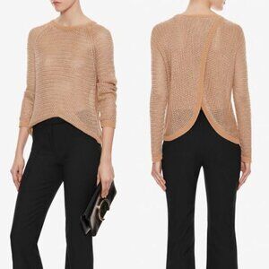 Mason By Michelle Mason Open Back Lurex Sweater in Black/Silver Size M